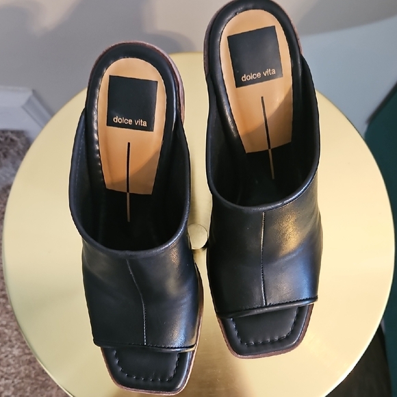 Dolce Vita Black Leather Mules - Picture 3 of 6